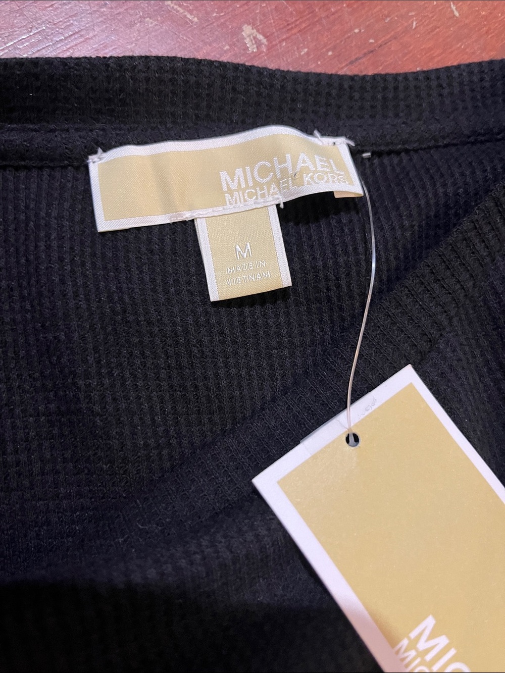 Michael Kors Black Knit Top with Gold Logo Tag - Picture 2 of 7